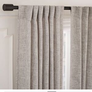 NWT (Set of 2) West Elm Crossweave Blackout Curtains – Stone White – 48x84